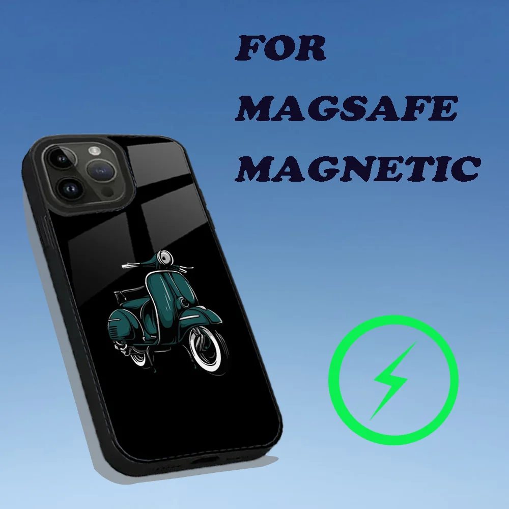 Чехол для телефона V-VespaS Scooter iPhone 15 14 13 12 11 Plus Pro Max Mini Magsafe с магнитной беспроводной