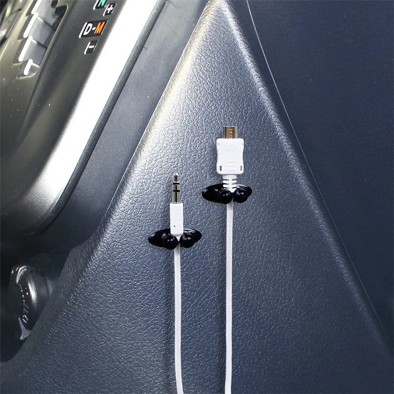 201051pcs mini cable organizer clip desk tidy wire cord usb charger line earphone holder organizer car wire organizer clamp free global shipping