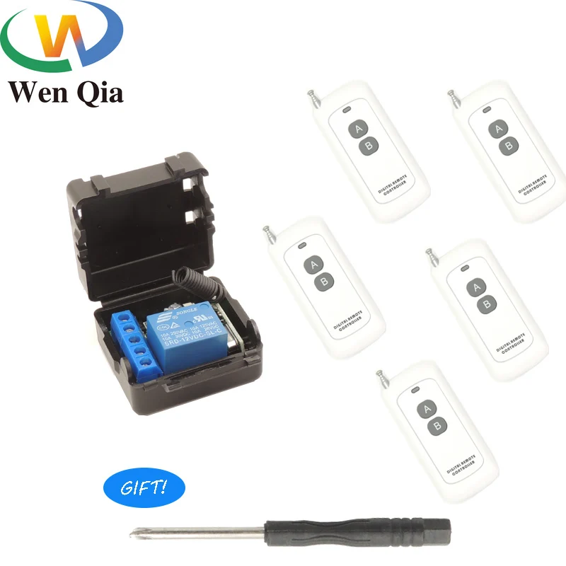 Универсальный беспроводной пульт дистанционного управления 433 МГц, умный переключатель постоянного тока 12 В 1 канал, релейный приемник, радиочастотный передатчик для дальнего расстояния, лампа, умная комната