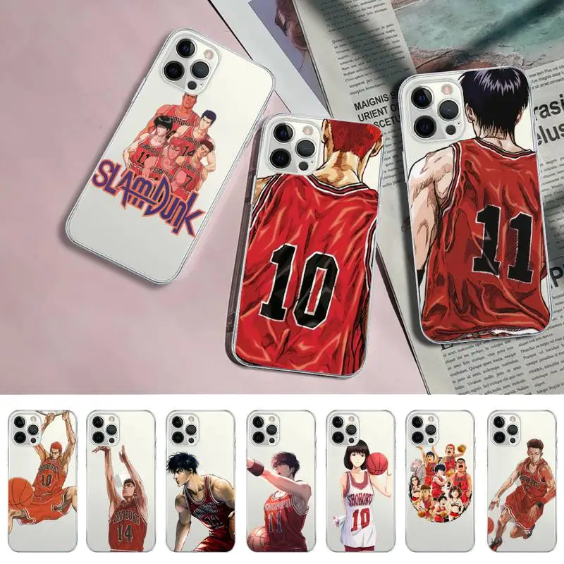

Cute Cartoon Slam Dunk Phone Case for iPhone 11 12 13 mini pro XS MAX 8 7 6 6S Plus X 5S SE 2020 XR clear case
