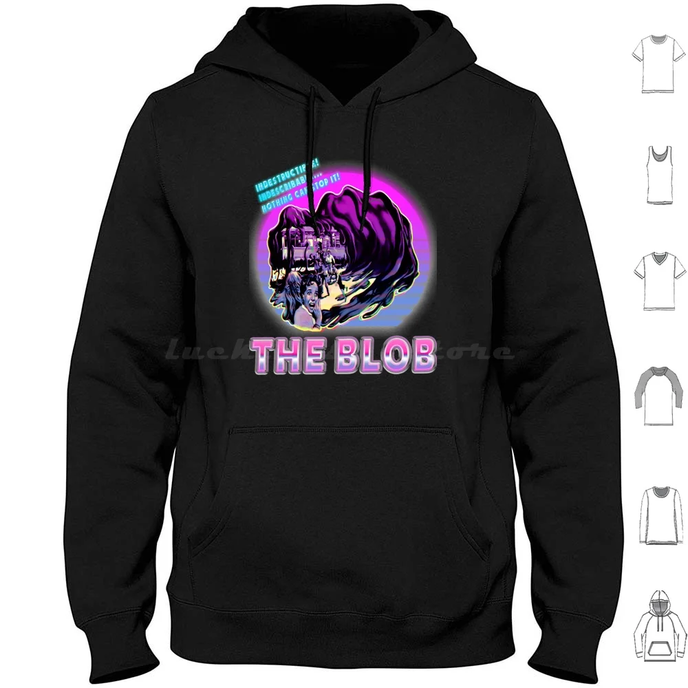 

Толстовка с капюшоном The Blob Vapewave, хлопковая с длинным рукавом, ужас, волна, ретро, винтажная, Хэллоуин, 50S, 60S, 80S, 70S, забавные, страшные фильмы