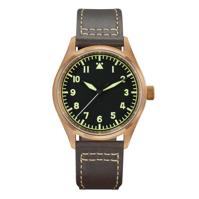 

San Martin Men Diver Watch Pilot Bronze Mens Automatic Watches Mechanical Wristwatch Sapphire 200M Waterproof C3 Luminous YN55
