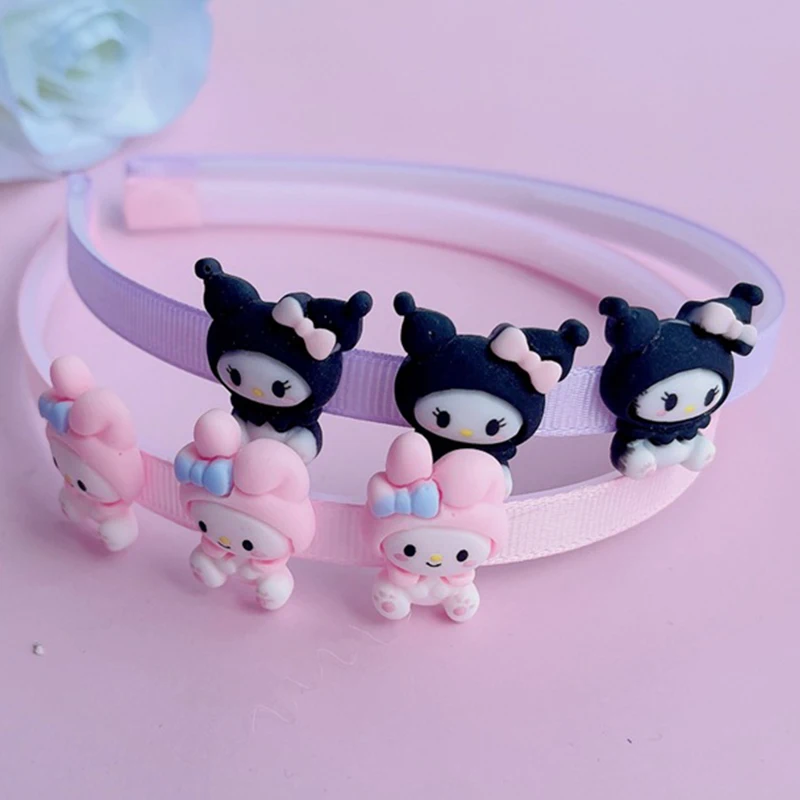 

Sanrio Head Hoop Hair Accessories Anime Hello Kitty My Melody Kuromi Cinnamoroll Kawaii for Girls Hair Hoop Child Birthday Gift
