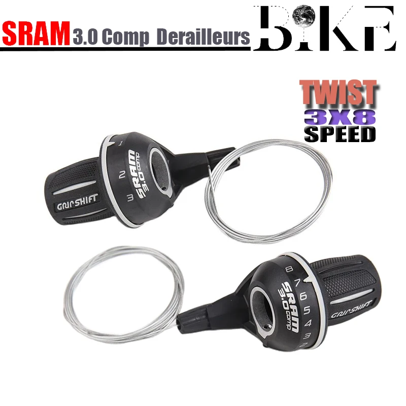 

SRAM 3.0 Comp Bike derailleurs Bicycle Twist Shifter 3s 8s Speed Rear Grip Shift 1:1 Actuation Ratio For MTB Mountain Bike Kit
