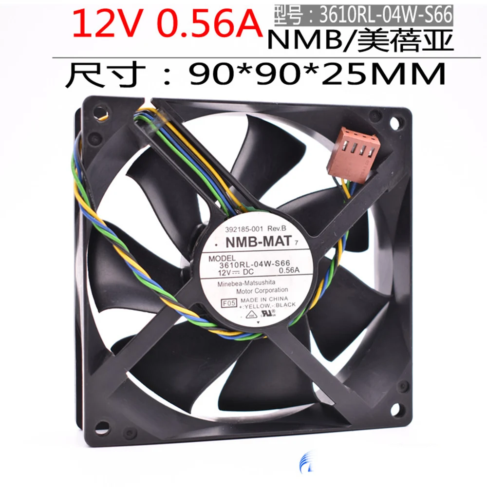 NMB 3610RL-04W-S66 90*90*25 9 см 12 В 0,56 а 4-проводной охлаждающий вентилятор для шкафа с контролем температуры