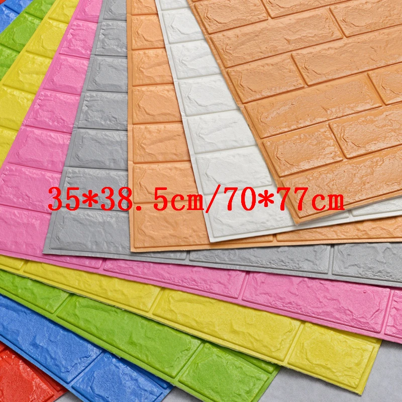 

Brick Wall Stickers DIY Self Foam Waterproof Decor Wall Covering Wallpaper For TV Background Kids Living Room Decor