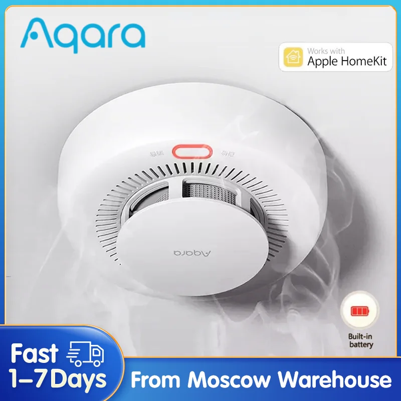 

Aqara Smoke Sensor Alarm Detector Zigbee Highly Sensitive Smoke Concentration Detection Work with Apple Homekit Mi Home APP