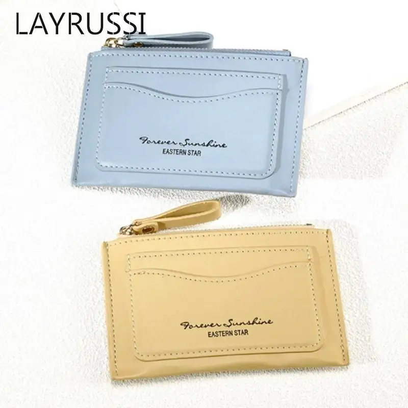 Женский модный маленький кошелек LAYRUSSI на молнии для монет из искусственной кожи