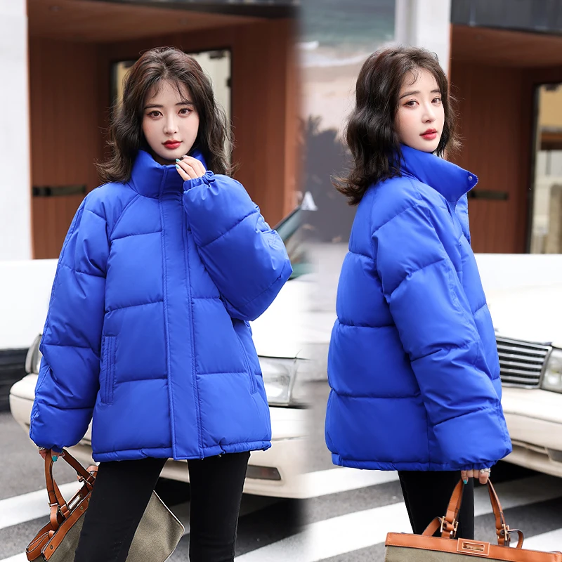 2023 Women Parkas Coat Fashion Basic Cotton Down Jacket Winter Soft And Thick Leisure Stand-Up Collar Women's Parka