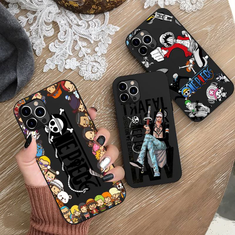 

Anime One Piece Law Luffy Zoro Phone Case Silicone Soft for iphone 13 12 11 Pro Mini XS MAX 8 7 Plus X 2020 XR cover