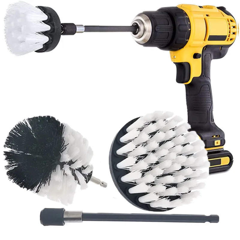 

2/3.5/4'' Brush Attachment Set Power Scrubber Brush Car Polisher Bathroom Cleaning Kit with Extender Kitchen Cleaning Tools