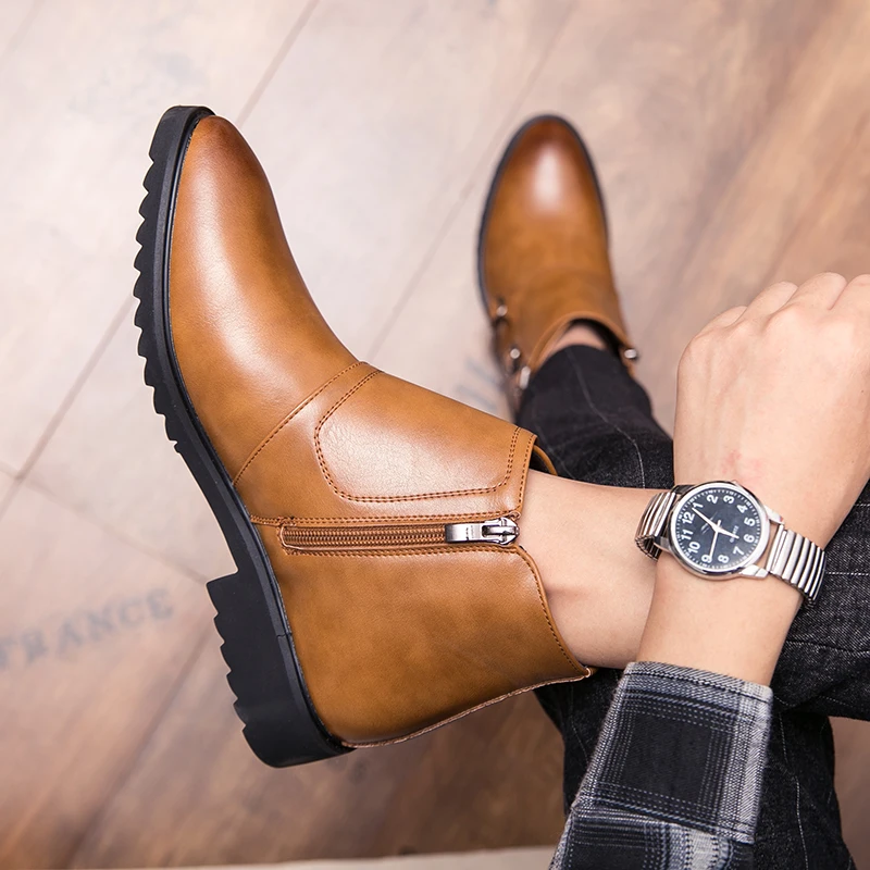 Зимние ботинки женская обувь с высоким вырезом для мужчин деловые костюмы на