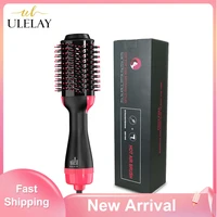 ulelay new hair straightener electric hot air brush nylon pin hair dryer comb rotating brush hair curler powerful quiet motor