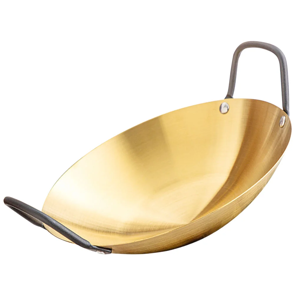 

Pan Pot Wok Steel Fry Paella Cooking Chinese Cookware Stainless Pow Stir Skillet Frying Household Non Stick Ramen Kitchen