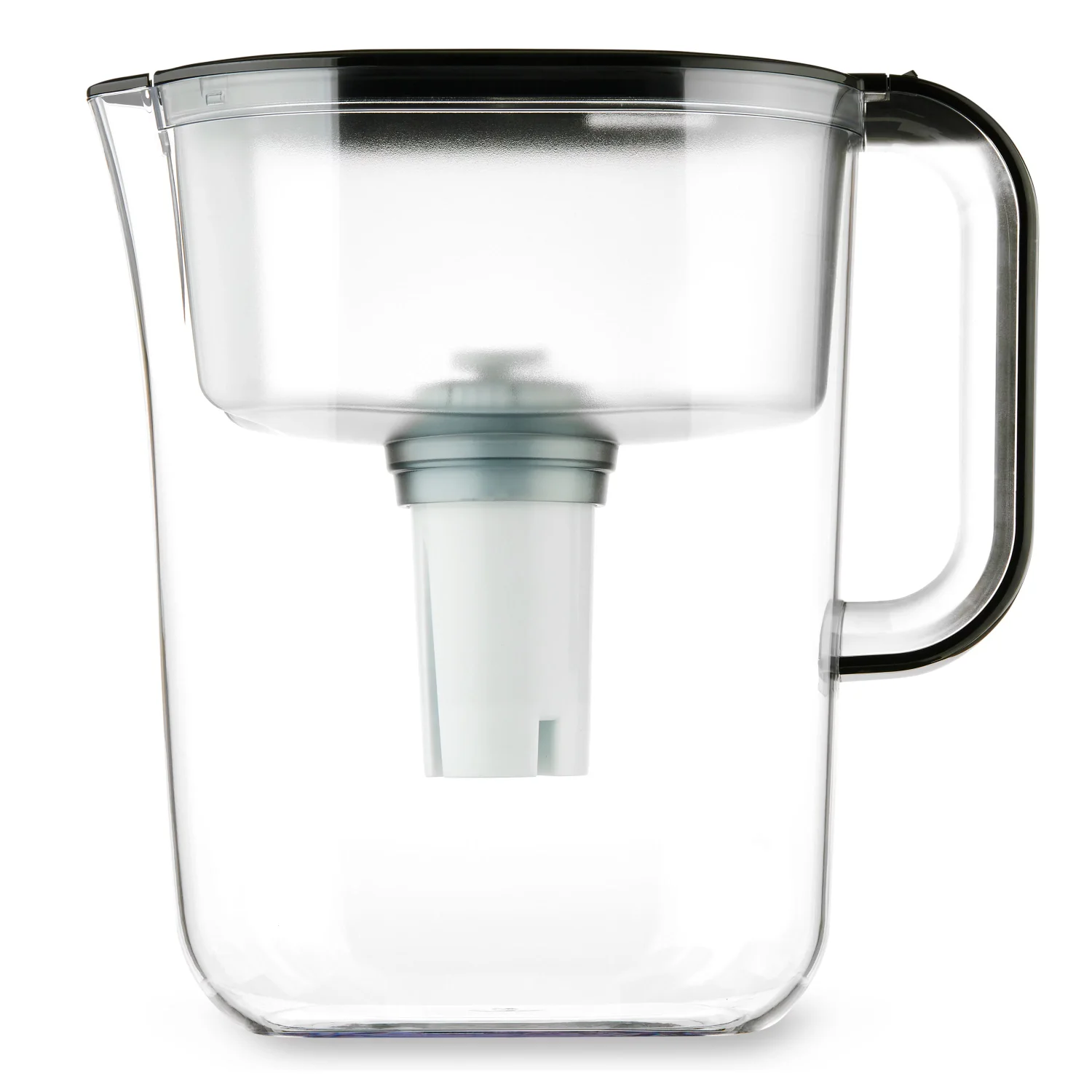 10-Cup Water Filter Pitcher, Black, Brita Compatible, 10.6Hx