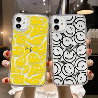 clear smile phone case for iphone 11 case silicone funda iphone11 13 12 pro max 13mini x xs max xr 7 8 6 6s plus se 2022 covers