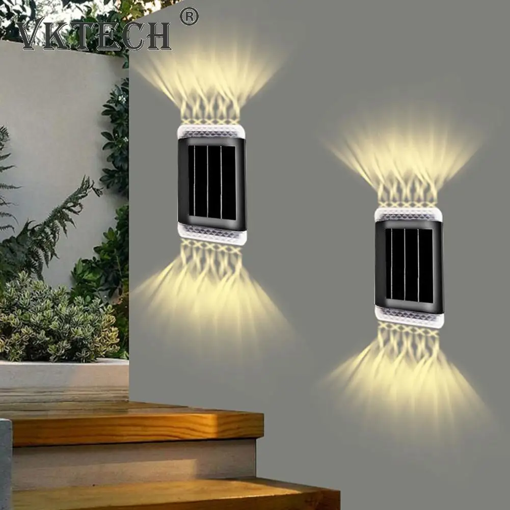 

Уличный настенный светодиодный светильник на солнечной батарее, водонепроницаемый декоративный светильник вверх и вниз, настенные лампы д...