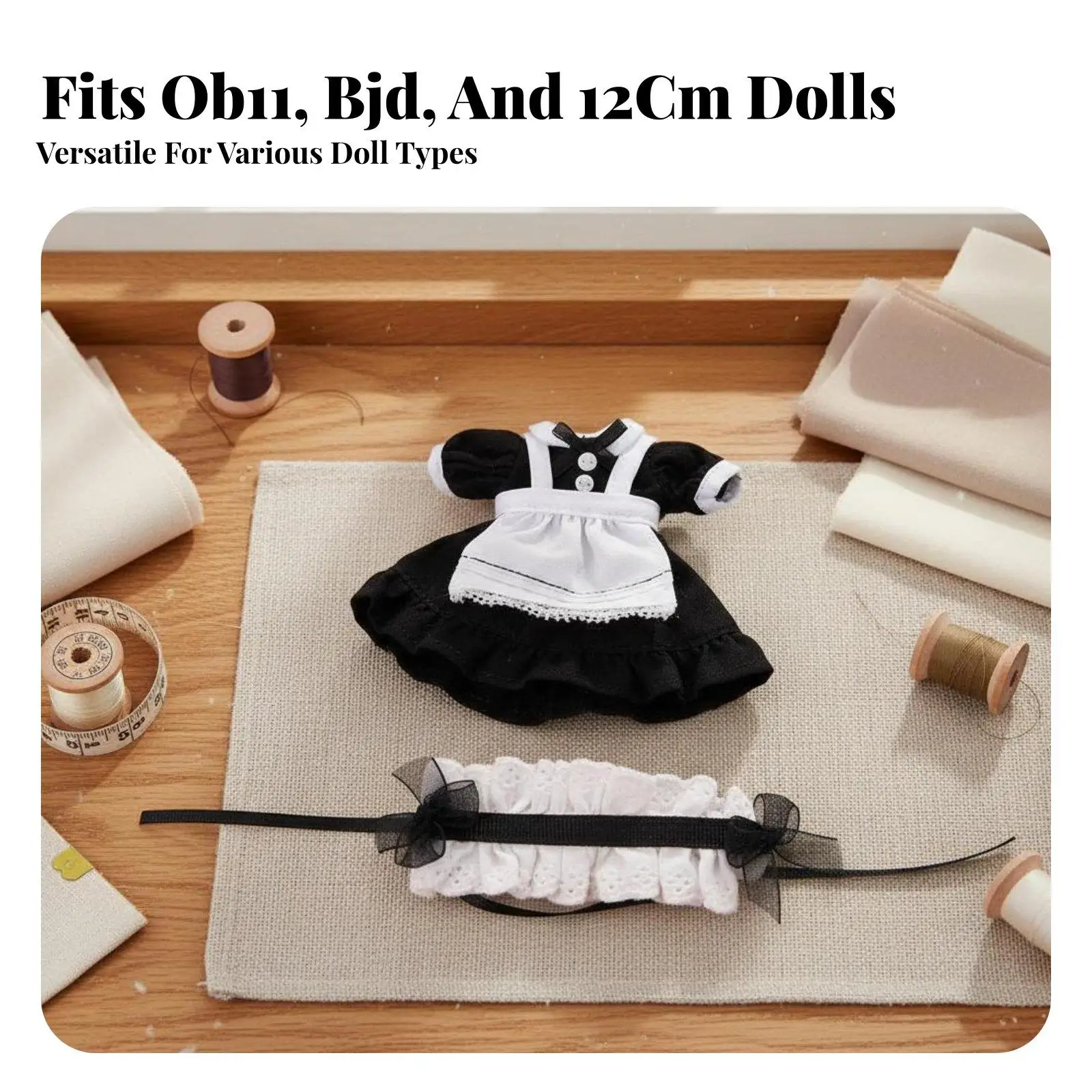 Платье для куклы BJD с пышными рукавами, костюм горничной для шарнирных кукол OB11 112, одежда для коллекционеров (art.: 3920dc7a58d98) - 3920dc7a58d98