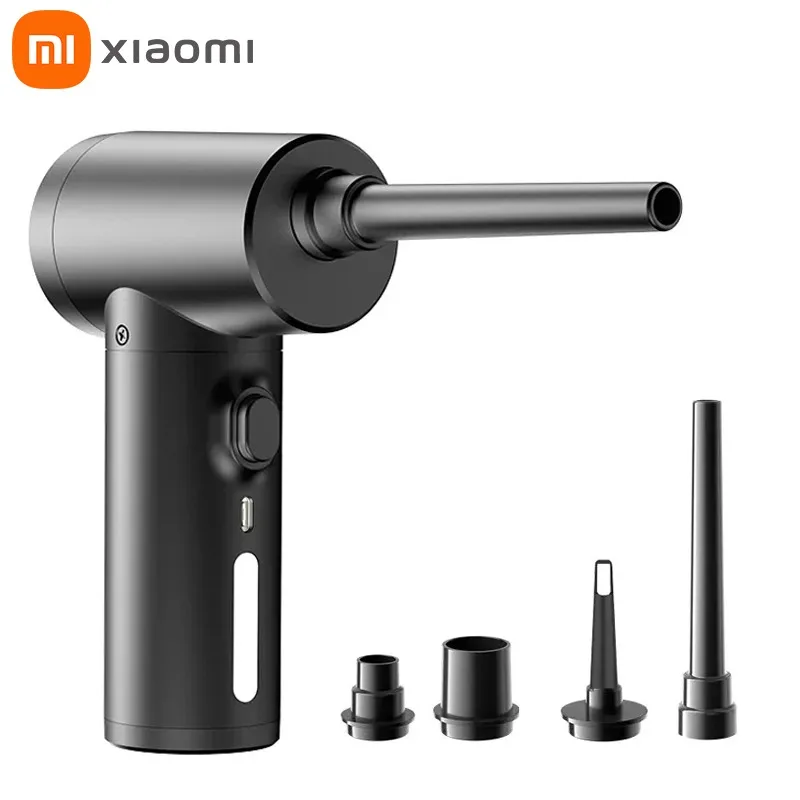 Фото Беспроводная воздушная тряпка Xiaomi, 120 Вт, компрессионный вентилятор, 51000 об/мин, черная, мощная всасывающая портативная компьютерная клавиатура, многофункциональная №1