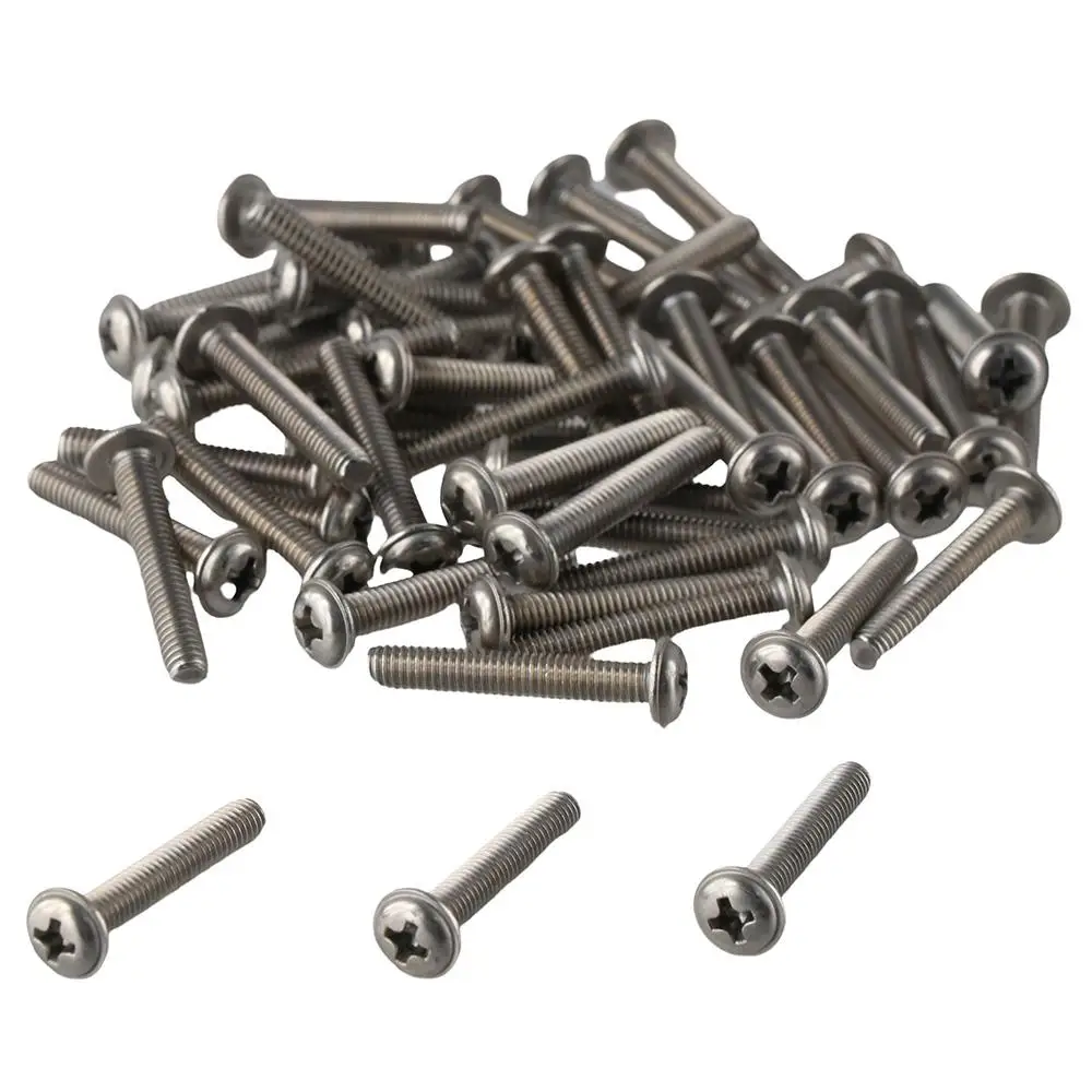 Винты с шайбой Phillips из нержавеющей стали, 25 мм, Длина 304 мм, 50 шт.