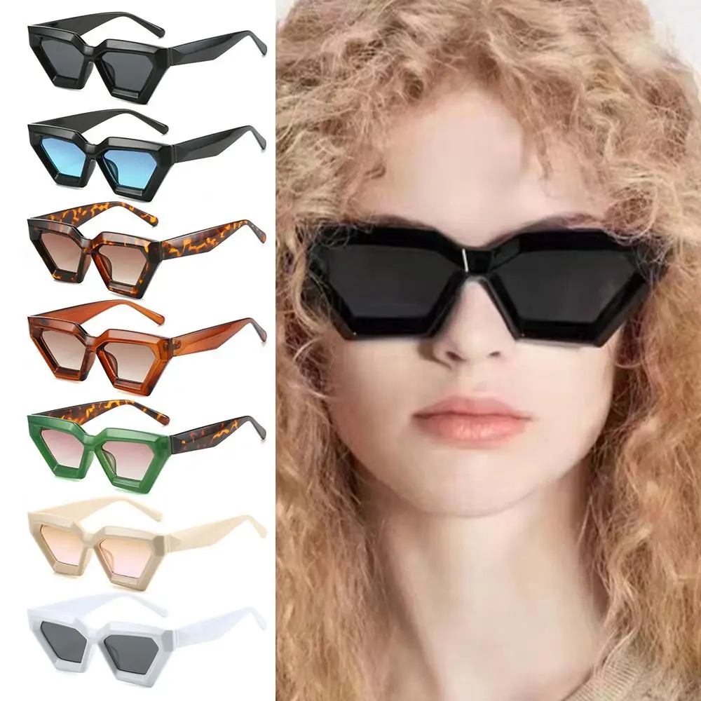 

Vintage Polygon Thick Frame Square Square Sun Glasses Futuristic Cateye Sunglasses Women Men Sunnies