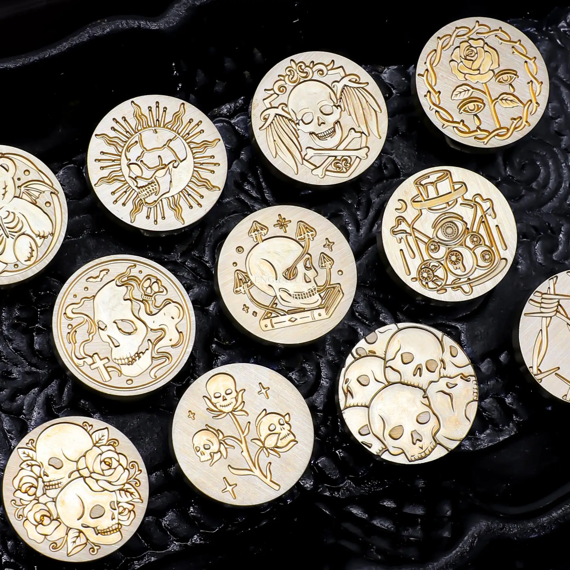 Латунный восковой штамп для запечатывания Череп осьминог сердце смерти сделай