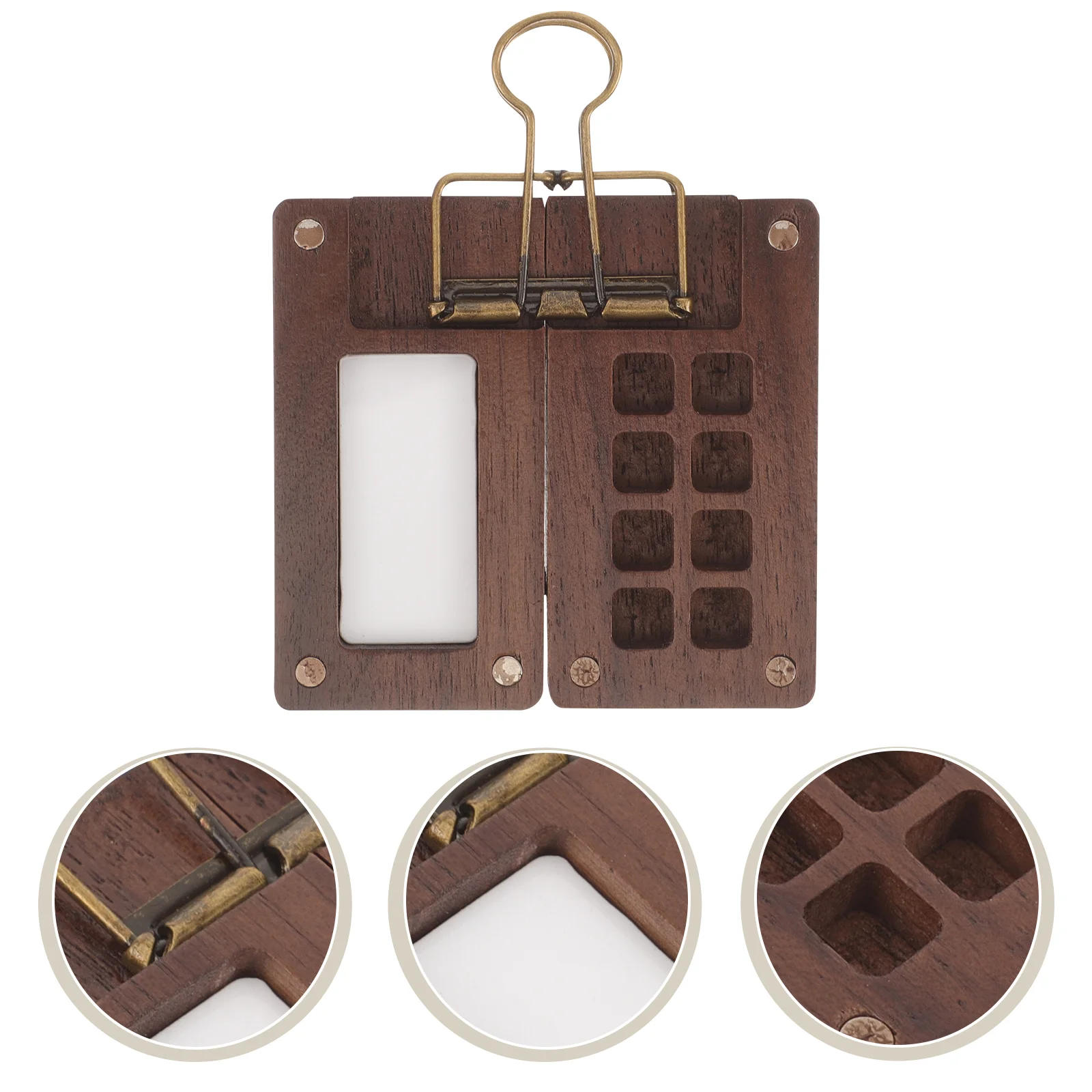 

Дорожная палитра акварельных отсеков, портативная коробка, держатель, искусственные деревянные паллеты для детей