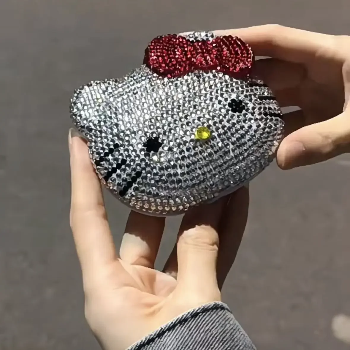 Sanrio аниме Hello Kitty зеркало для макияжа липкая алмазная лента ручной работы набор