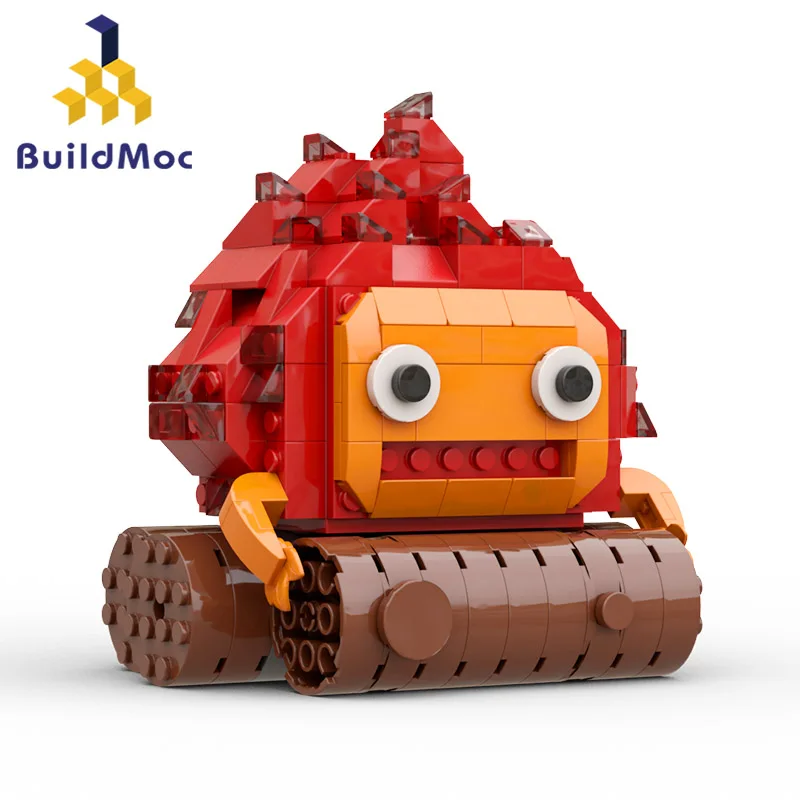 

Buildmoc City House Movie Japan Calcifer Flame Son Anime Figures Howl Moving Castle Creative Building Blocks Toys for Kids Toys
