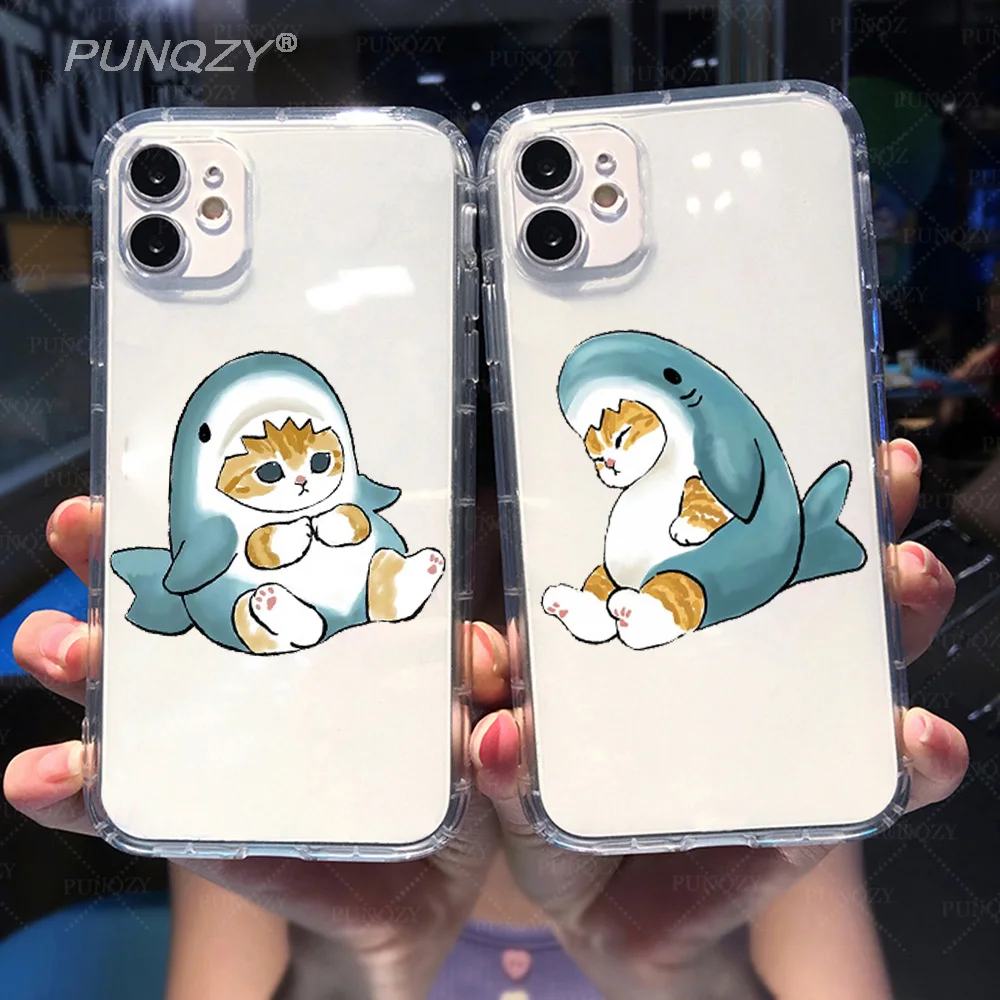 

Transparent Cartoon Cute Animal Cat Phone Case For iPhone 14 PRO 13 Mini 12 11 PRO Max XR SE 2020 8 7 Plus X XS Soft TPU Cover