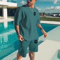 retro beach style 3d printed t shirts men suit tshirt shorts summer solid color 2 piece sets tracksuit mens oversized clothes