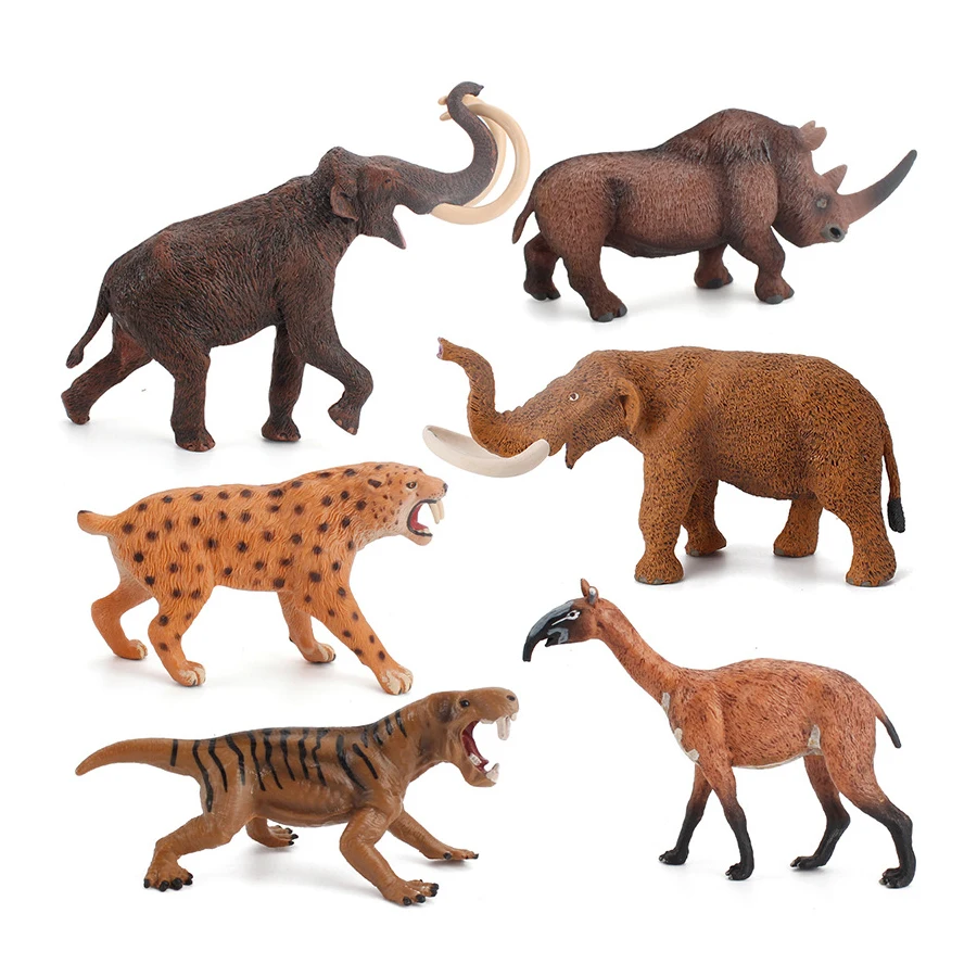 Фото Реалистичная доисторическая фигурка животного Smilodon Mammuthus Lisowicia шерстяной носорог, фигурка мамонта, модель дикого, развивающие игрушки №5