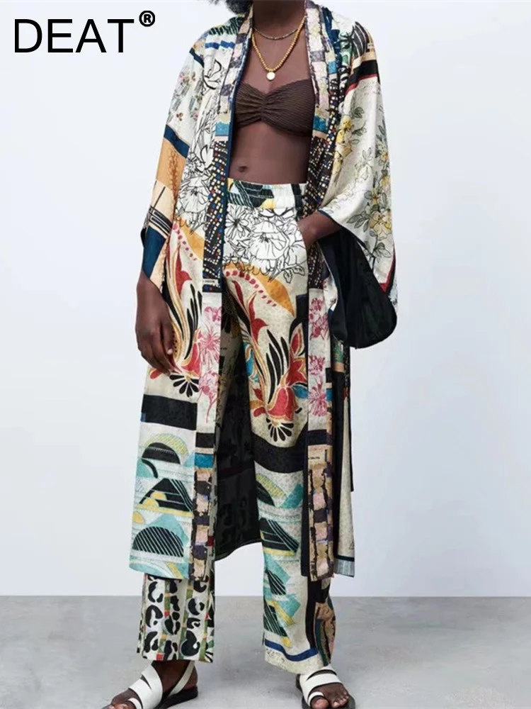 

Комплект из кардигана и брюк, с принтом и большими рукавами, WY55809