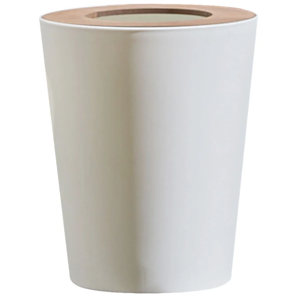 

Can Trash Waste Garbage Bin Basket Containerbedroom Kitchen Rubbish Lid Storage Holder Dustbin Woodenbathroom Wastebasket Office