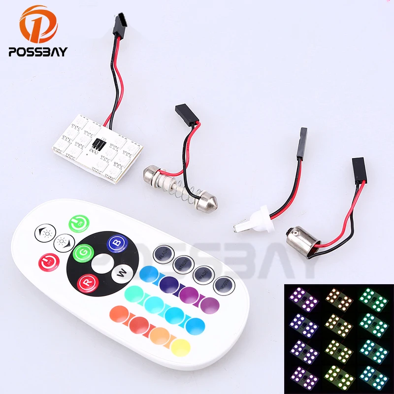 POSSBAY универсальная 2 шт. панель 12/15/24/36SMD с дистанционным управлением Автомобильная красочная фотомагнитная лампа 12 В постоянного тока