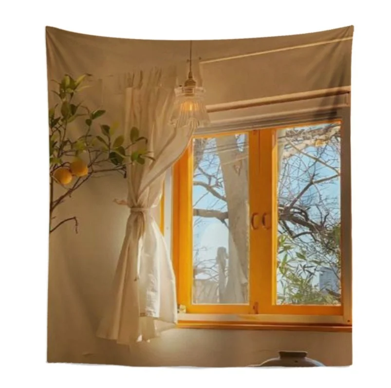

INS wall cloth sunset glow window tapestry landscape background fabric room bedroom bedside decoration tapestry