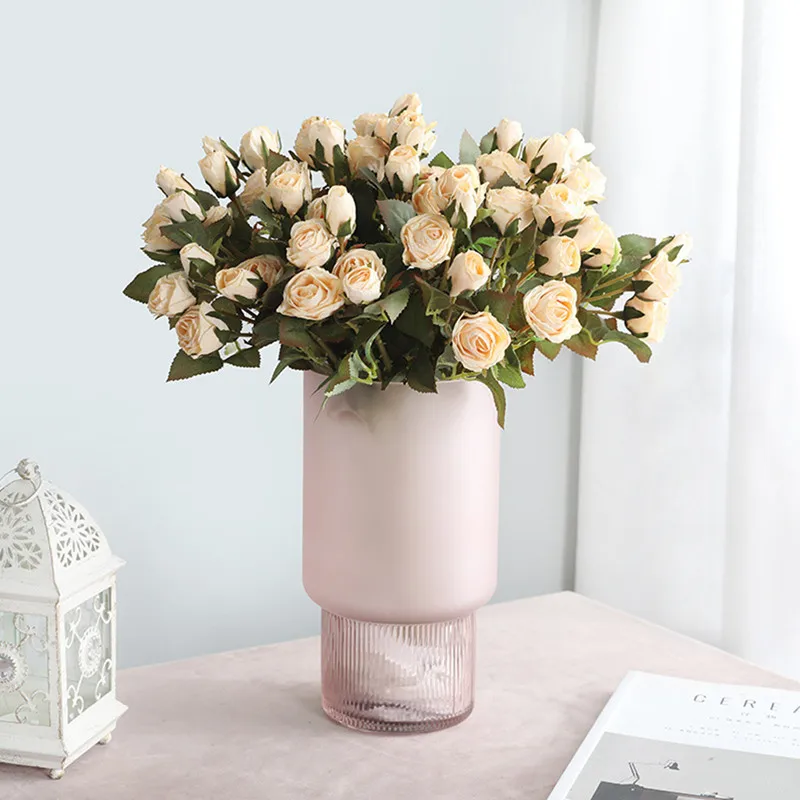 

5 Autumn Briars Artificial Flowers Wedding Christmas Birthday Party Decorations Vases Modern Eternal Rose Bouquet Home Decor