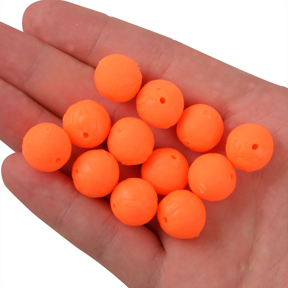 

30Pcs Soft Rubber Fishing Beads Stopper Orange/Yellow Round Rig Beads Fishing Bait Eggs for Carp Fishing Accessories Tackle