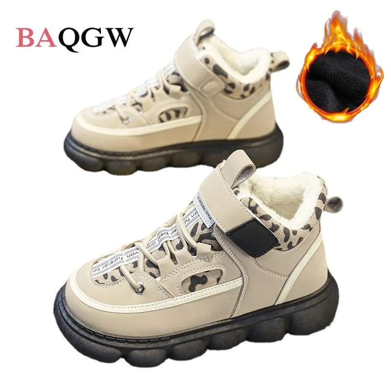 Детские плюшевые теплые зимние ботинки из хлопка модные детские для малышей