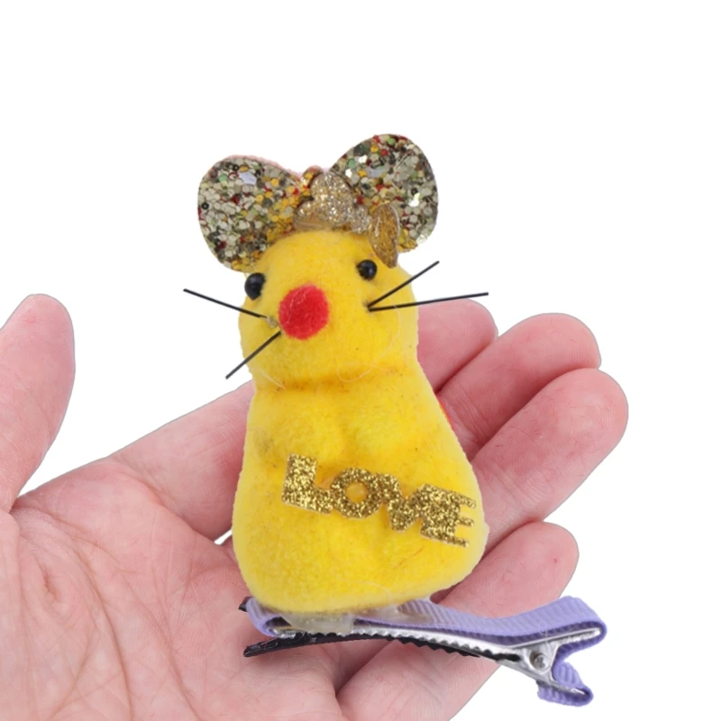 10 шт. заколка для волос с милыми мультяшными мышами украшение уникальная в форме