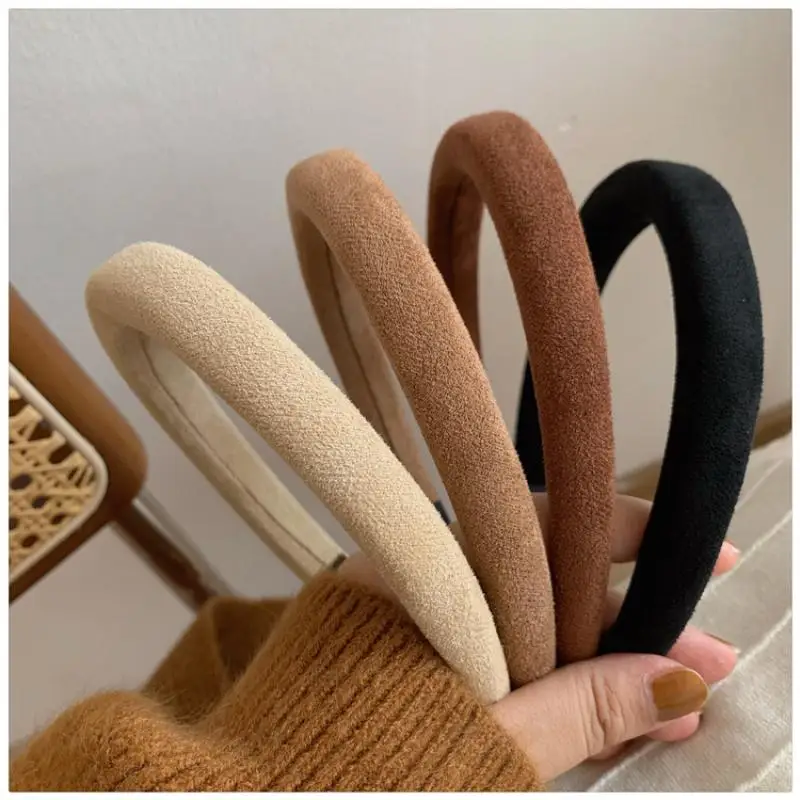 S Women Headband Solid Velvet Bezel Girls Vintage Hair Bands Soft Hairband Headwear Rubbers Elastic Hair Accessories