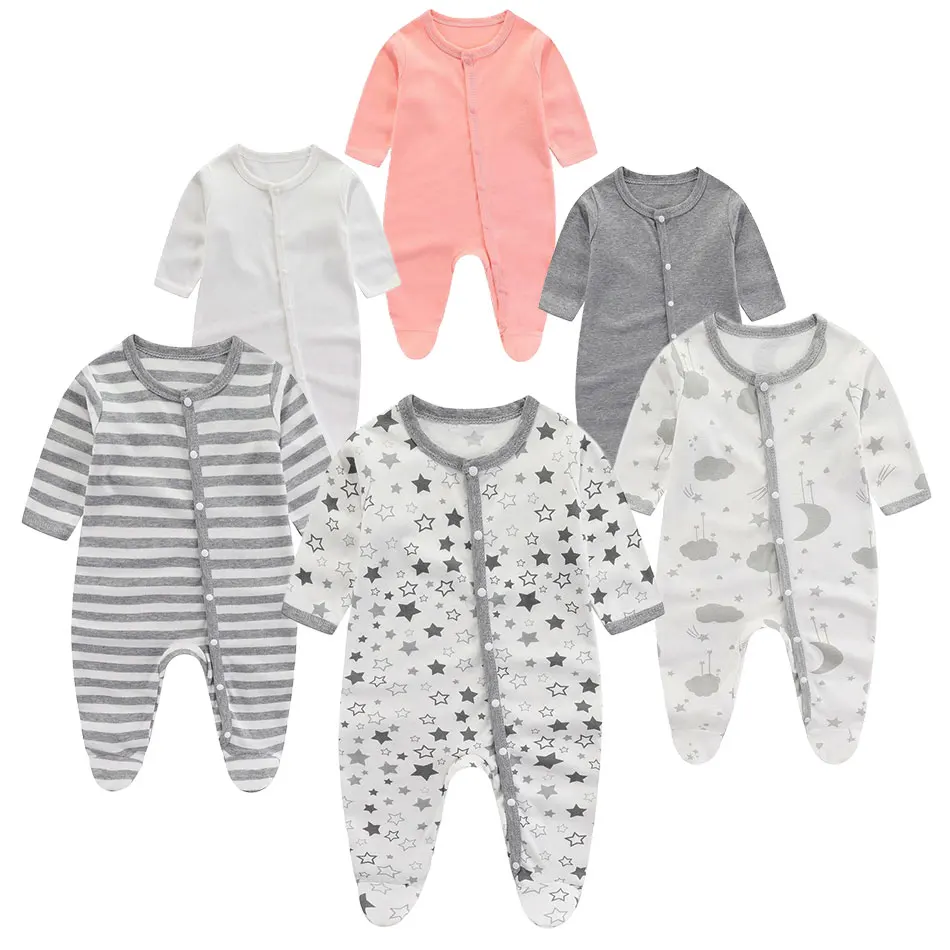 

Newborn Baby Boy Girl One Piece Footie Romper Warm Soft Jumpsuit Long Sleeve Bodysuit Spring Autumn Clothes 0-9 Months