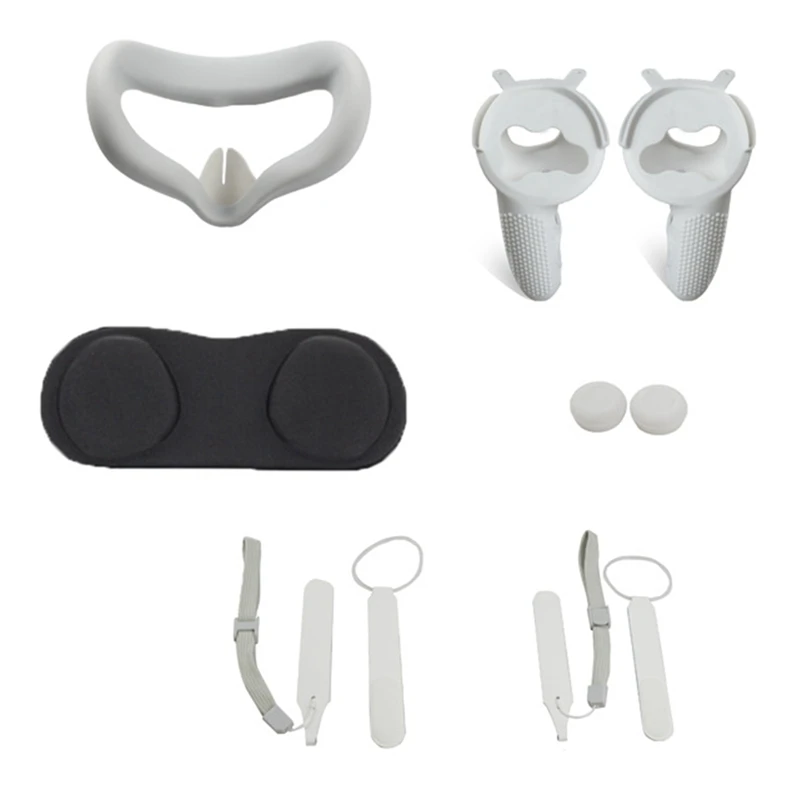 

VR Silicone Mask And Lens Cover VR Touch Controller Cover With Grip Cover Durable And Reusable For Oculus Quest2