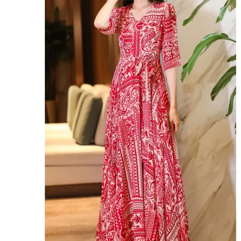 Женский пуловер с V-образным вырезом коротким рукавом и цветочным принтом