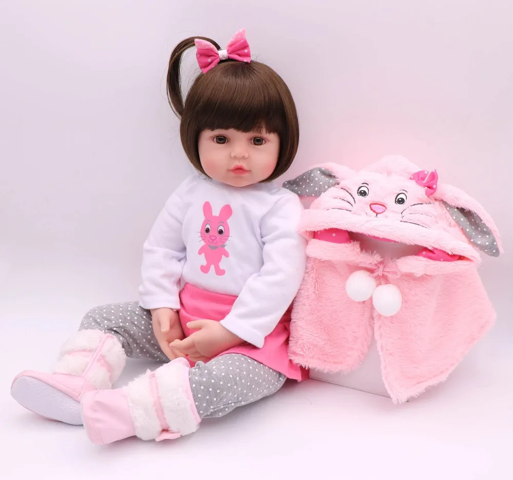 

48CM bebe doll reborn baby doll Handmade Silicone adorable reborn toddler Bonecas girl kid menina de silicone doll surprice