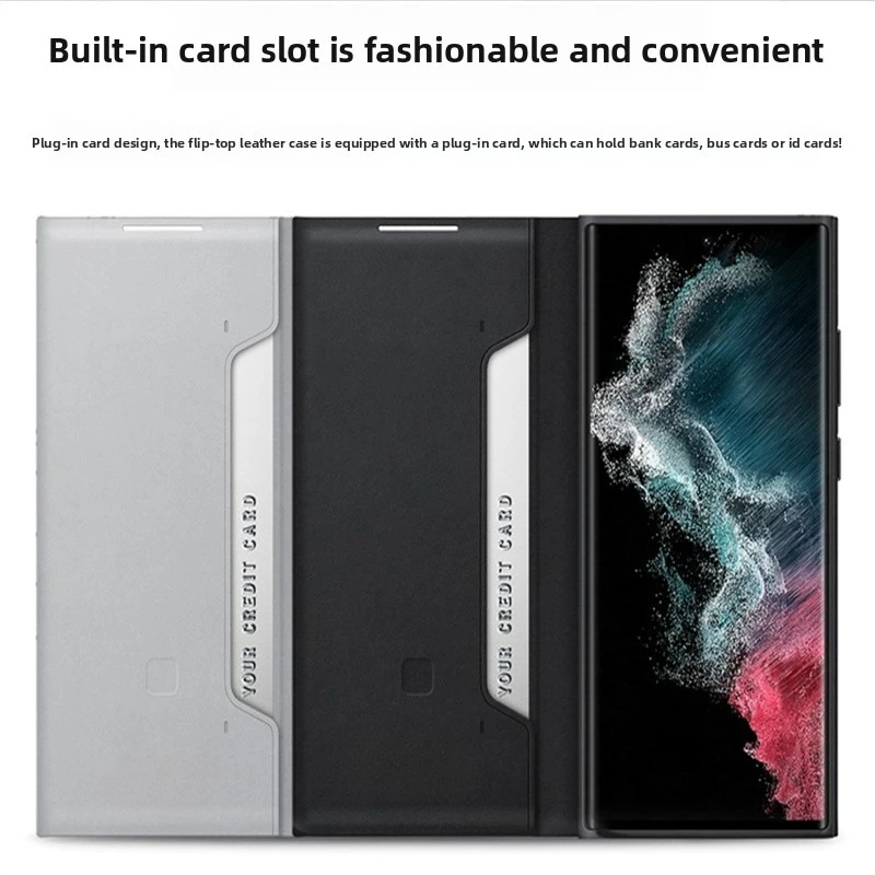 Фото Умный светодиодный чехол для Samsung GALAXY S21 S22 + S21 Plus S20 ультра-бумажник с откидной крышкой для телефона №4