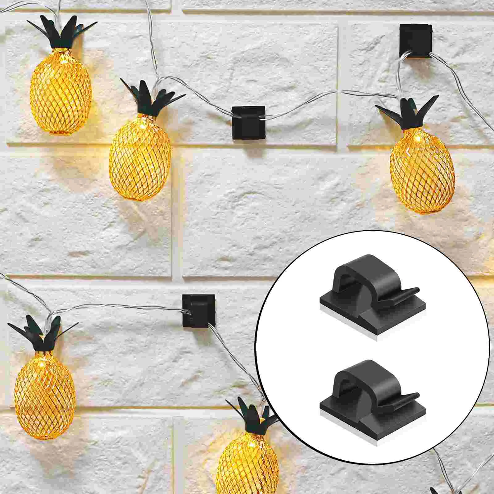 

100pcs Cable Clips with Strong Self-adhesive Cord Holders for Home Use (Black)
