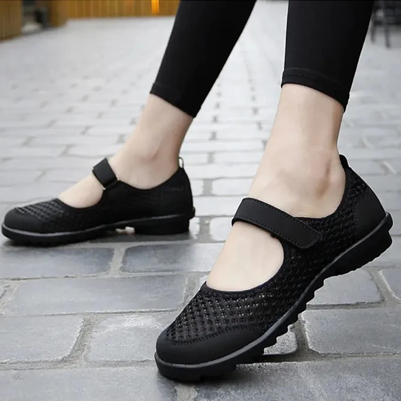 Women Shoes Summer Casual Flats Breathable Female Sneakers Woven Walking Shoes Slip On Ladies Loafers Handmade Shoes Size 35-42