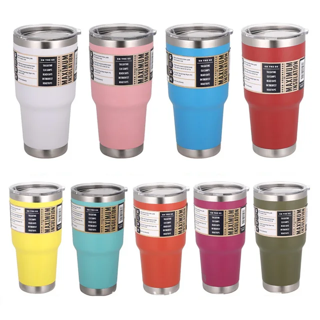 3 Logo 30oz 20oz Stainless Steel Tumblers Yetys Water Bottle Flask Travel Glass Coffee Mug Double Wall Thermos 30/20 oz Car Cups 2