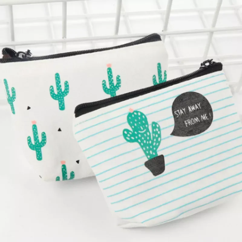 

2023New 1PC Cactus Pattern Earphone Power Charging Line Storage Bag Portable USB Data Cable Bag Lipstick Coin Bag Wallet